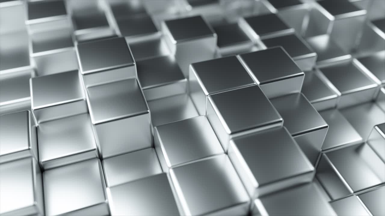 Cubi Astratti di Metallo Argentato