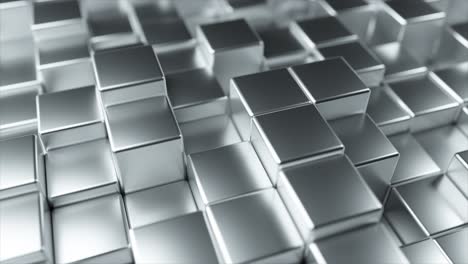 abstract silver metal cubes