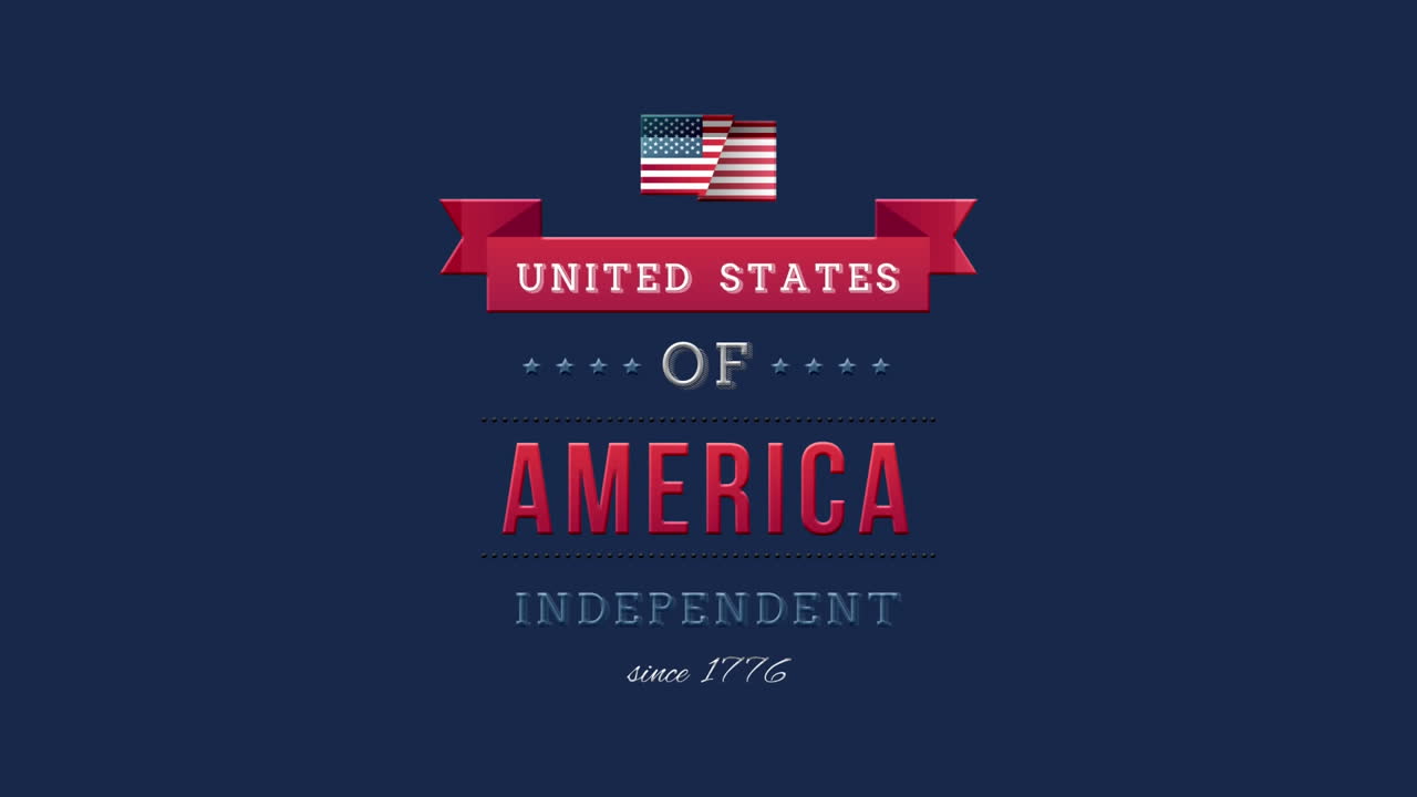United States of America, Independent since 1776 text in banner