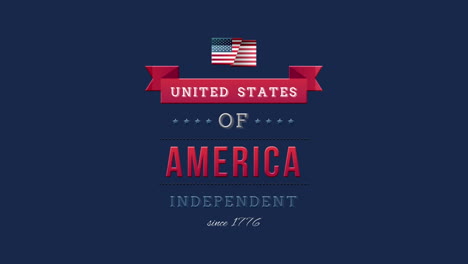 united states of america, independent since 1776 text in banner