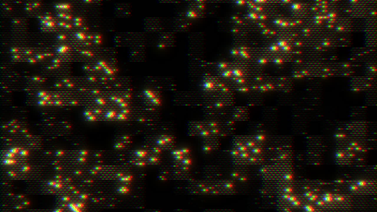 Rainbow digital dots pattern on computer screen