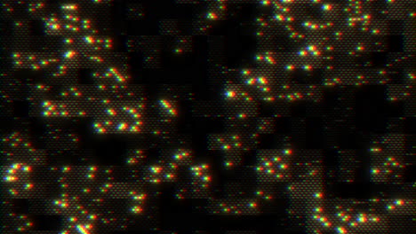 Rainbow digital dots pattern on computer screen