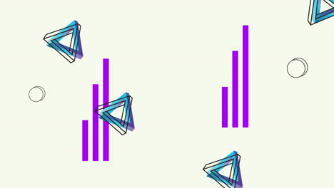 colors lines and geometric figures in white background animation