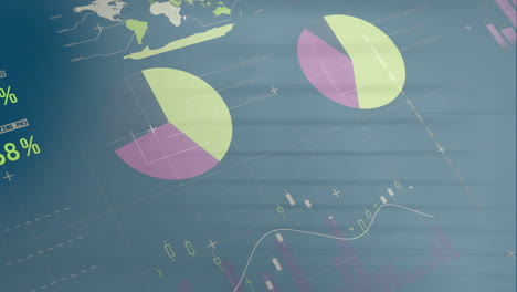 animación del procesamiento de datos financieros sobre un fondo gris