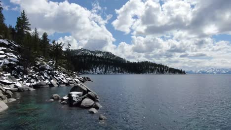 stunning lake tahoe scenery with snow-capped mountains