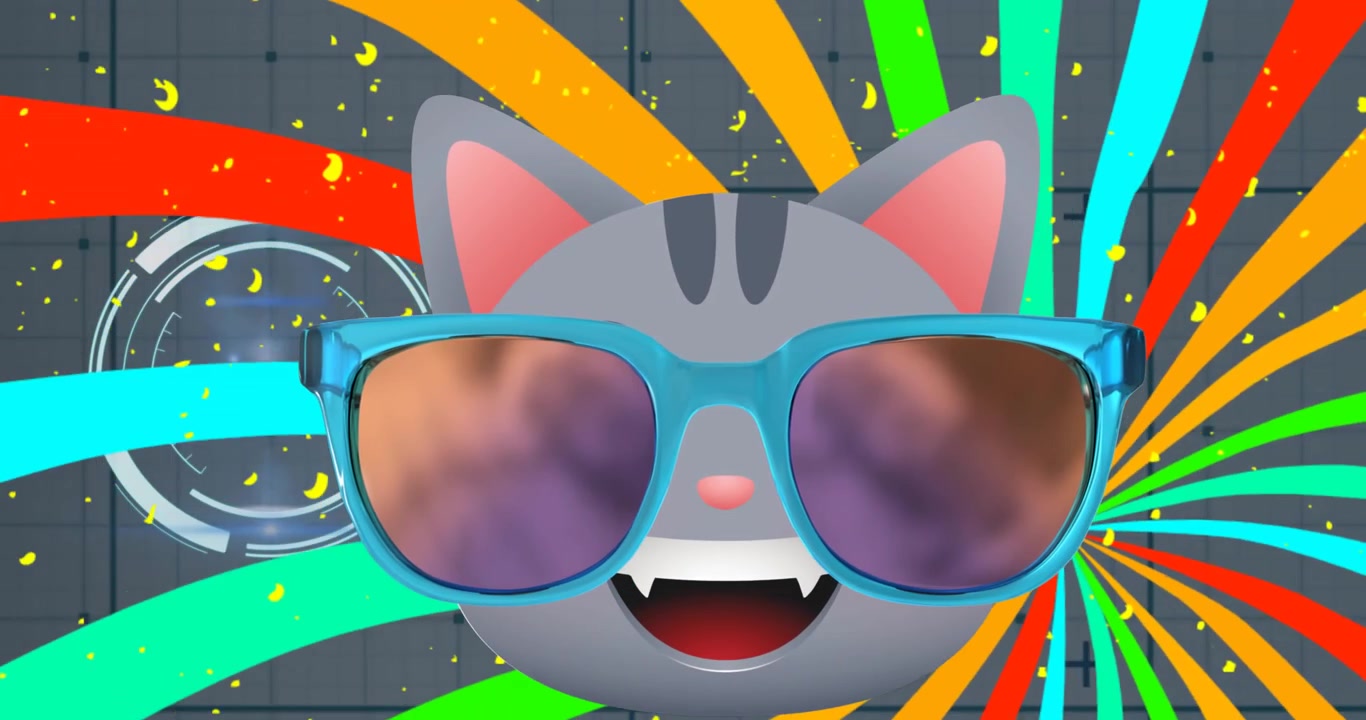 Animation af en scanner, der scanner over en kat og former.