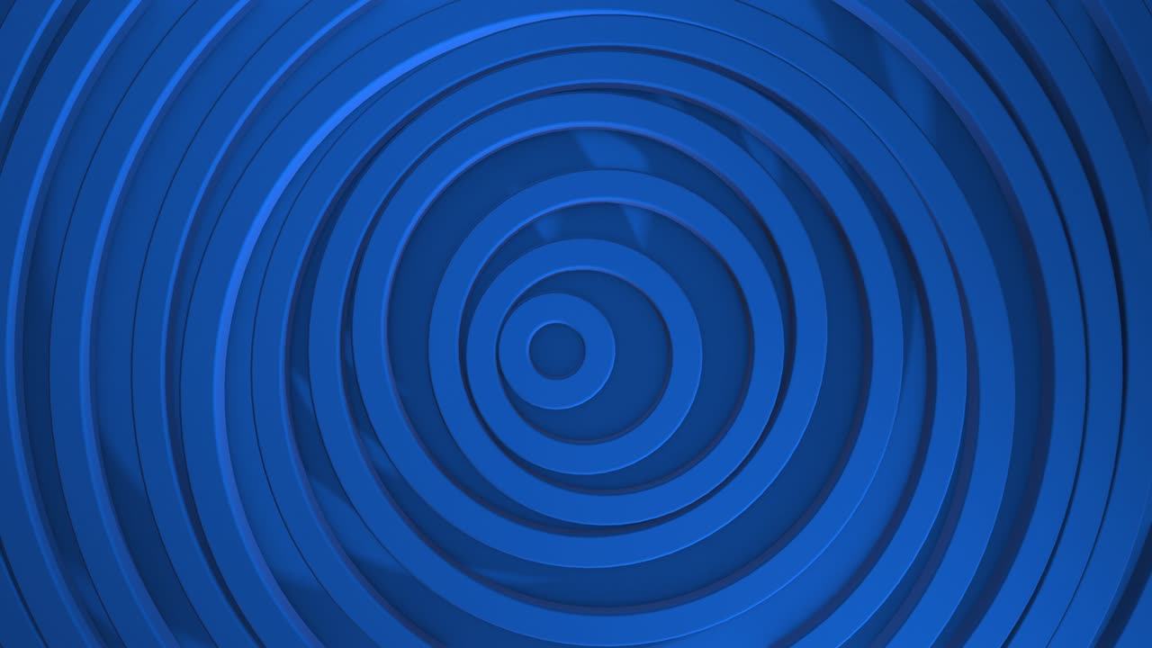 patrón abstracto de círculos con el efecto de desplazamiento. animación de anillos limpios azules. fondo abstracto para la presentación de negocios. loop sin costuras 4k 3d render.