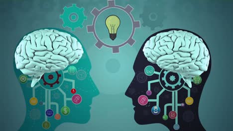 animación del mecanismo de un cerebro