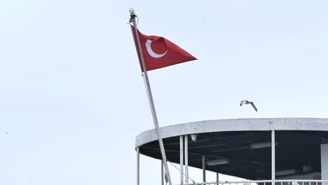 turkish flag on a ferry
