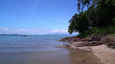 The-Pink-Coast-with-sea-beach-at-Chanthaburi,-Thailand