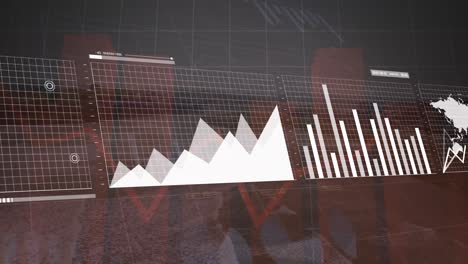 Animation-Der-Finanzdatenverarbeitung-über-Dem-Stadtbild