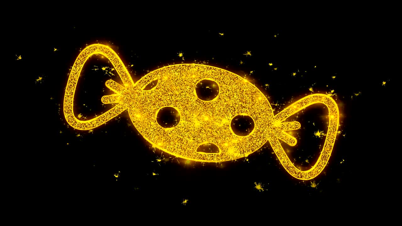 사탕 아이콘은 검은 바탕에 입자를 불꽃으로 만니다.