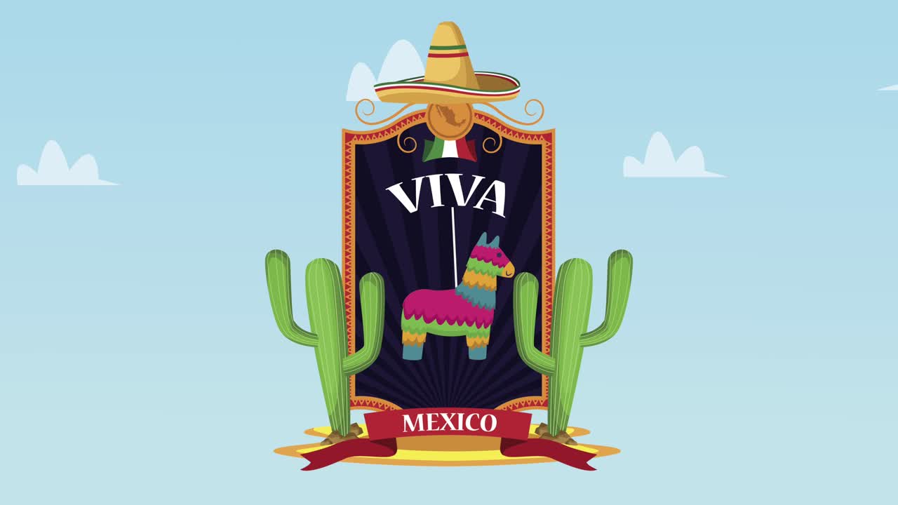 viva méxico con letras de pinata