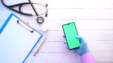 doctor consulting with a smartphone