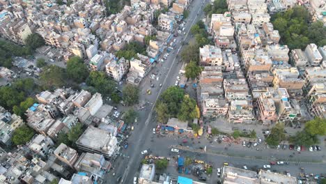 top aerial view of indian city rooftops new delhi west delhi 4k-5