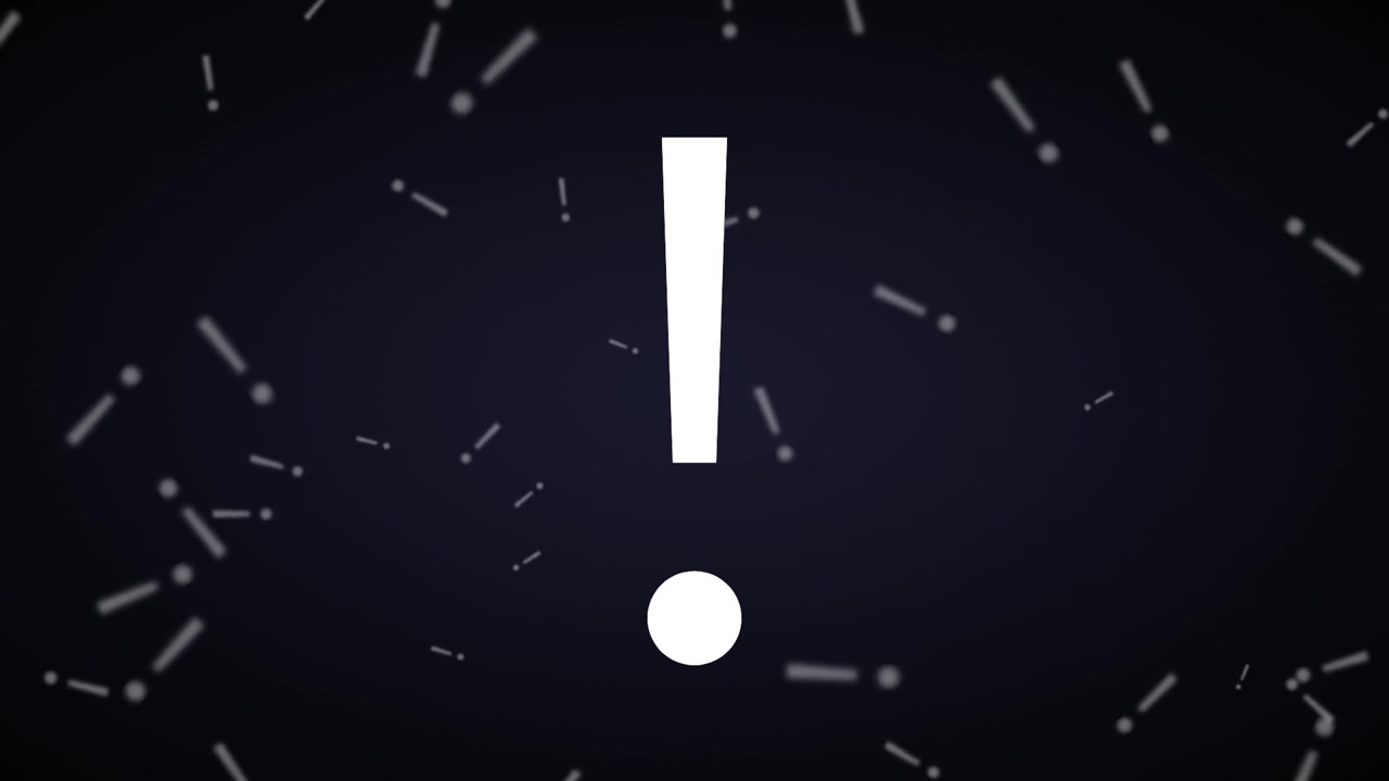 Floating Exclamation Mark Symbols on Dark Background