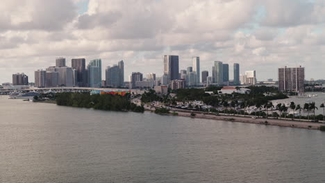 miami skyline and bayfront view