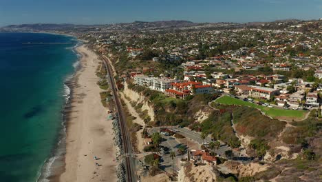 aerial view of the san clemente coastline over calafia beach park