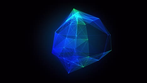 estructura abstracta del plexo azul forma animación 3d. formas digitales y científicas para visualizar datos. realidad virtual. carga de hologramas. interfaz futurista de comandos de naves espaciales. bucle sin costuras