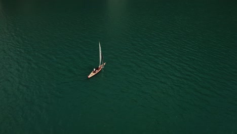 sailing on a mountain lake