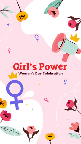 girl's power women's day celebration poster