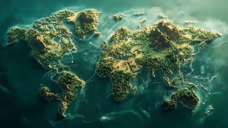 detailed 3d world map