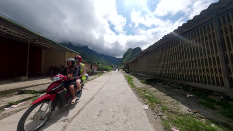Motorbike ride through a scenic Vietnamese village