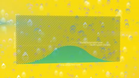 la animación del gráfico muestra el aplanamiento de la curva con iconos de máscara en un fondo amarillo.