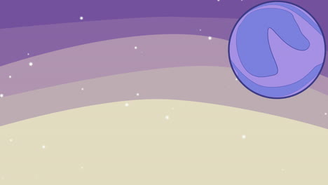 Big-purple-planet-and-romantic-sky-with-stars