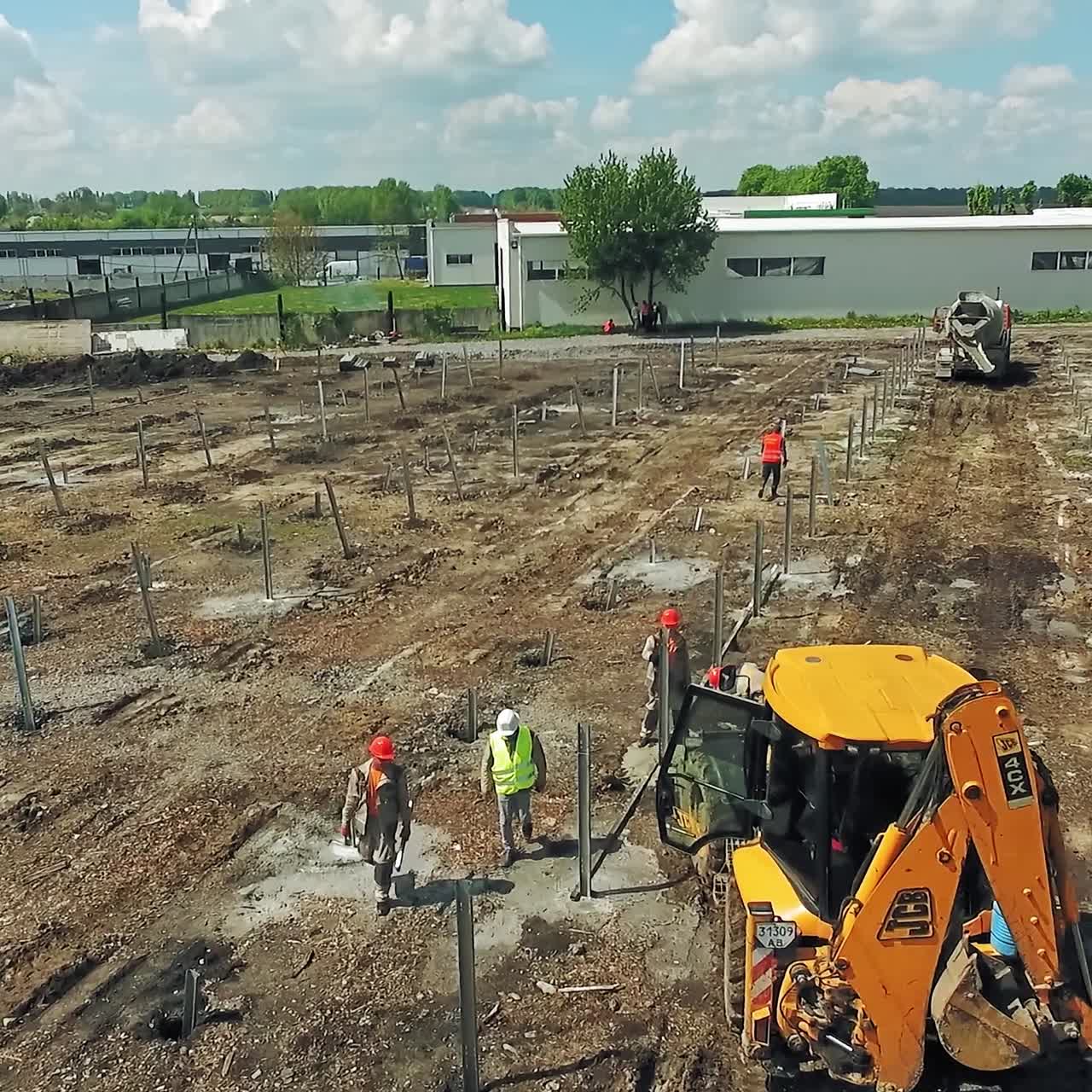 vista aérea del sitio de construcción