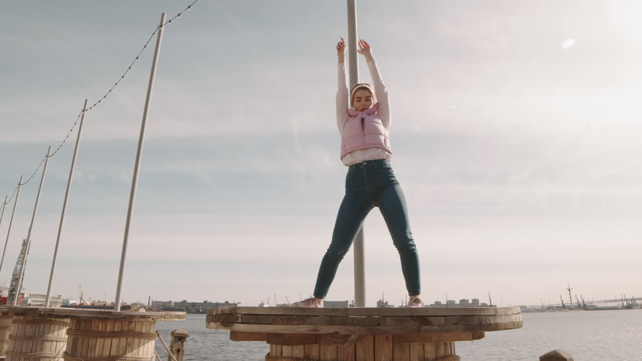 Female Performer Dancing by Lakeside