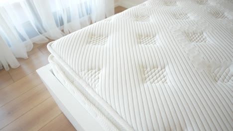 close up of a white mattress