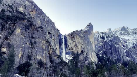 pan of bridalveil falls in yosemite national park