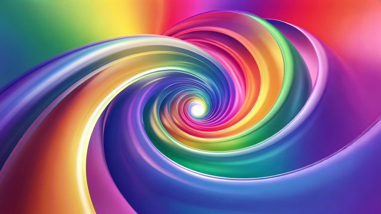 Vibrant Rainbow Swirl Tunnel