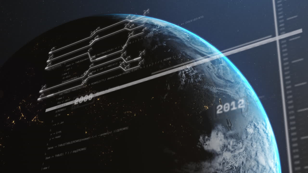 世界中の金融データ処理のアニメーション