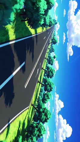 colorful road through a forest landscape