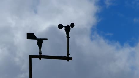 anemometer or wind meter vane spinning.