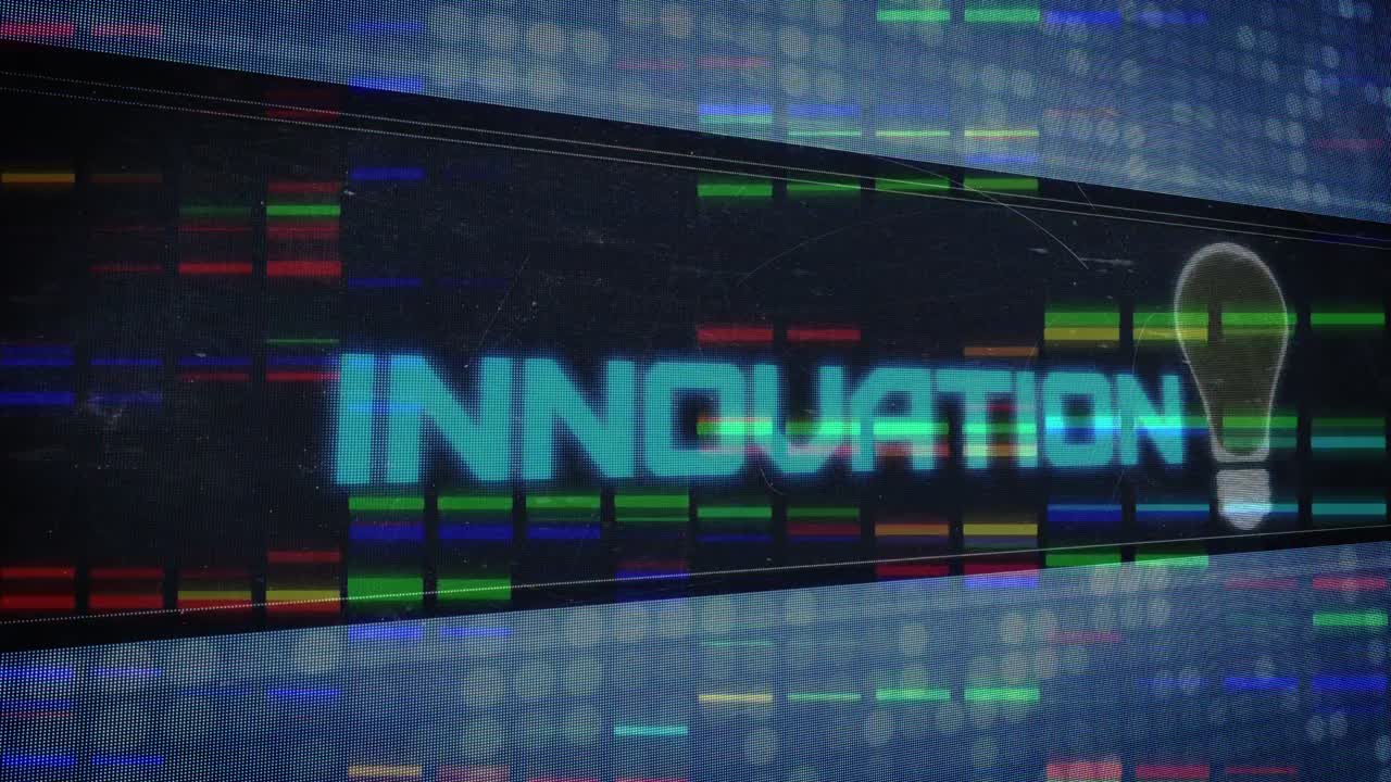 animación de codificación binaria y ciudad digital en puntos rojos