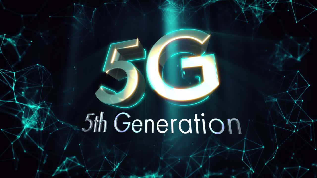 animazione di testo di quinta generazione 5g su rete di connessioni