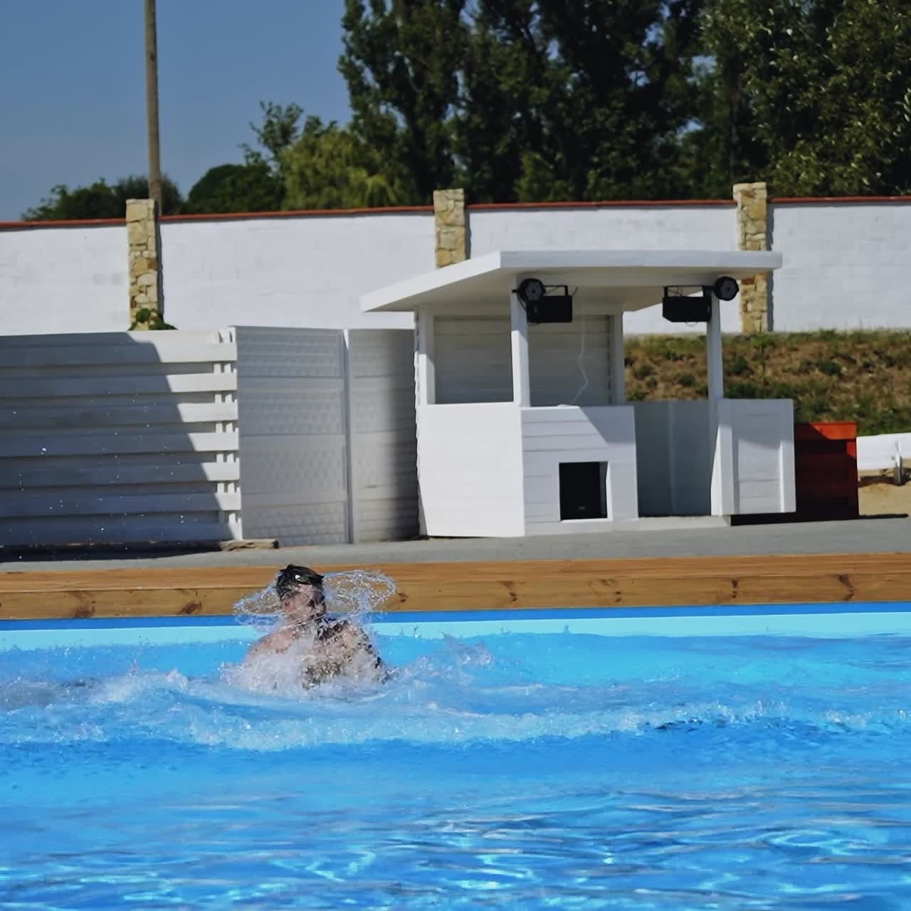 Enjoying pool party with friends