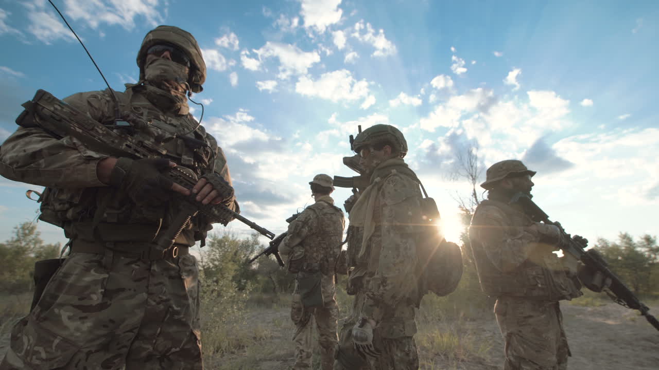 Military personnel in camouflage