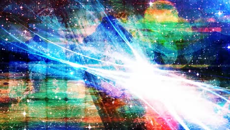 nebulosa espacial remolino y estrellas con galaxia brillante - 4k animación de fondo de movimiento de bucle sin costuras