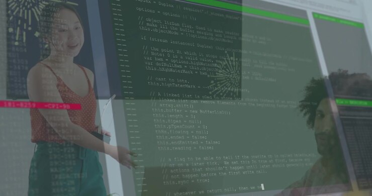 Female presenter entering boardroom placing remote, showing Congrats slide on code as team clapping