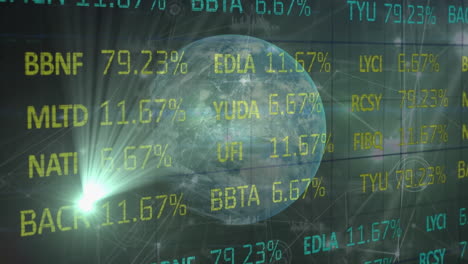 animación del procesamiento de datos en todo el mundo