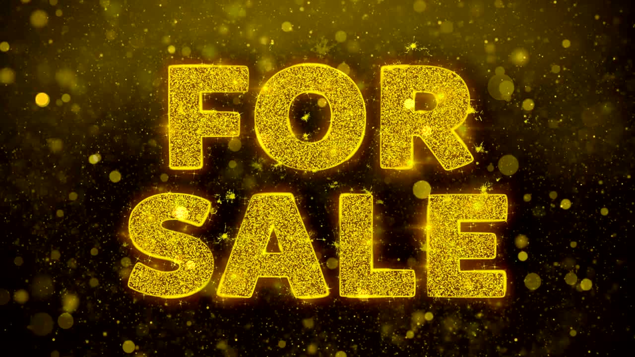 골든 글리터 반이는 입자 애니메이션에 대한 판매 텍스트