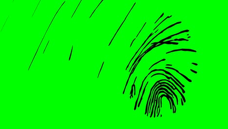biometric authentication. fingerprints close-up. keying ready. green screen template.
