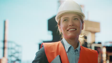 female engineer on an industrial site