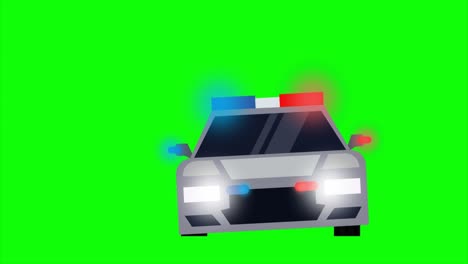 coche de policía animado en una persecución a alta velocidad.