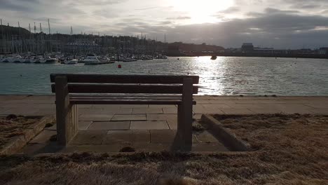 bench with a view in the bay of howth