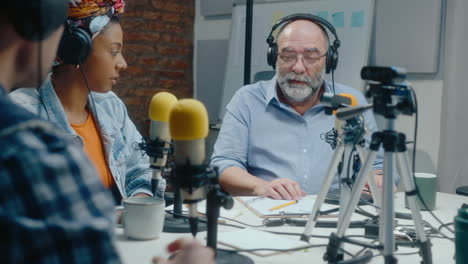 podcast recording session